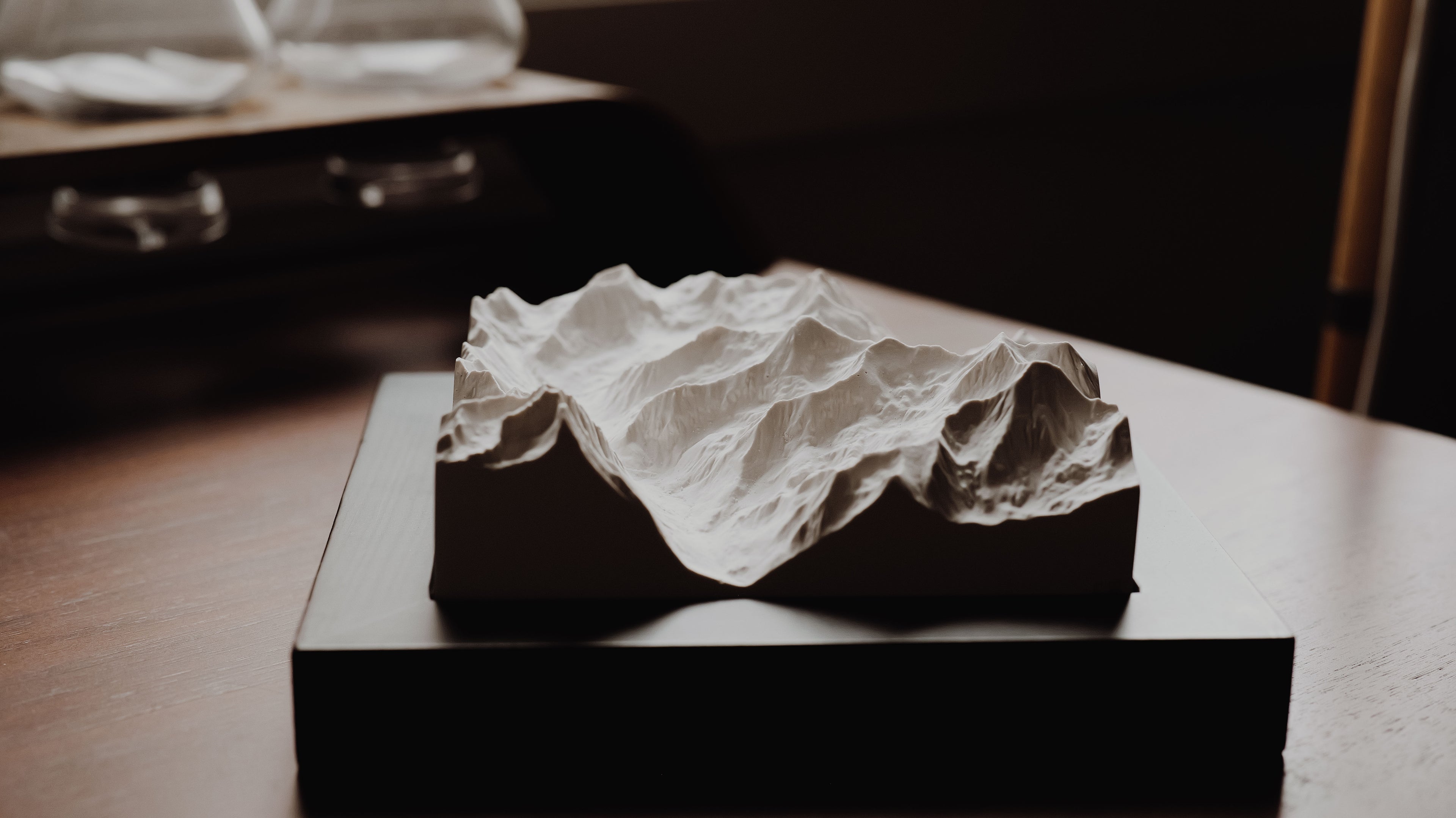 Mountain on countertop.