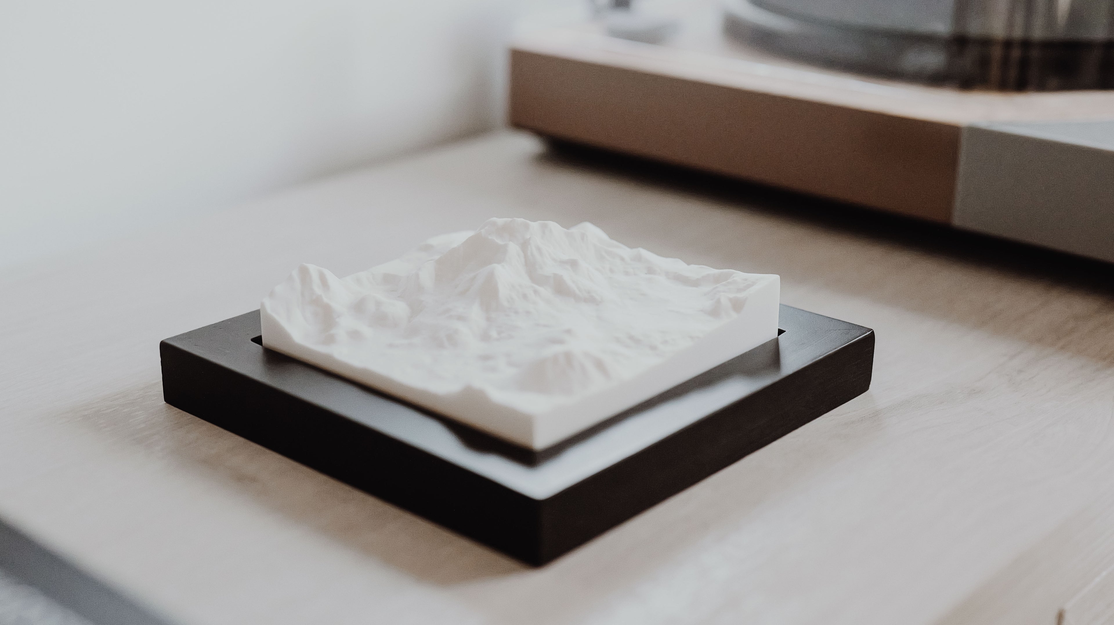 Mountain model sitting on a shelf