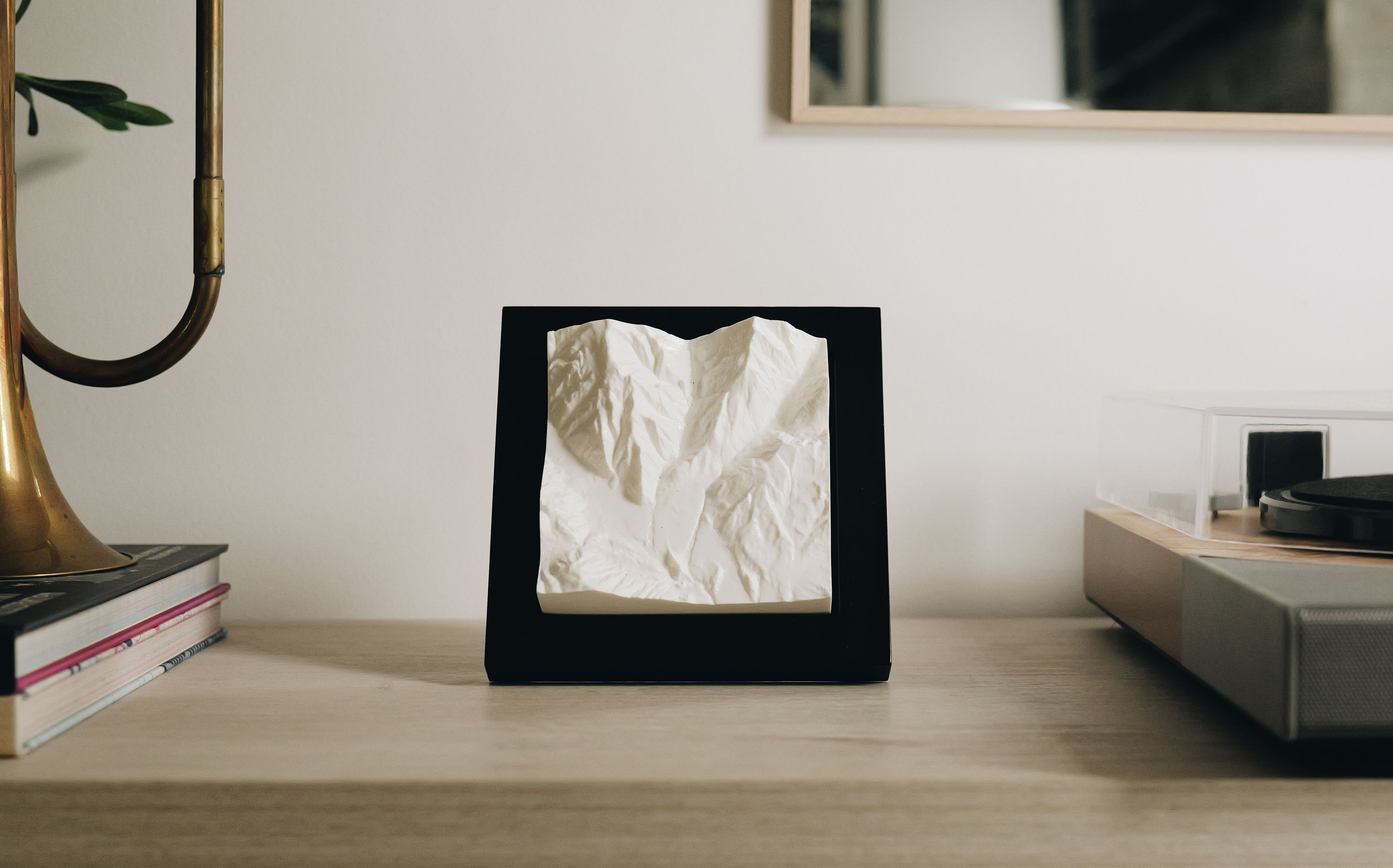 Mountain on countertop.