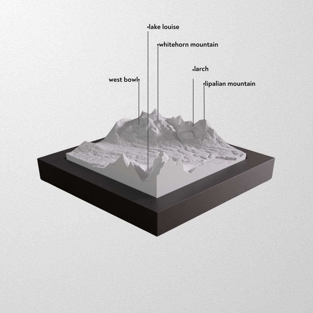 Lake Louise Ski Resort 3D Model Framed.