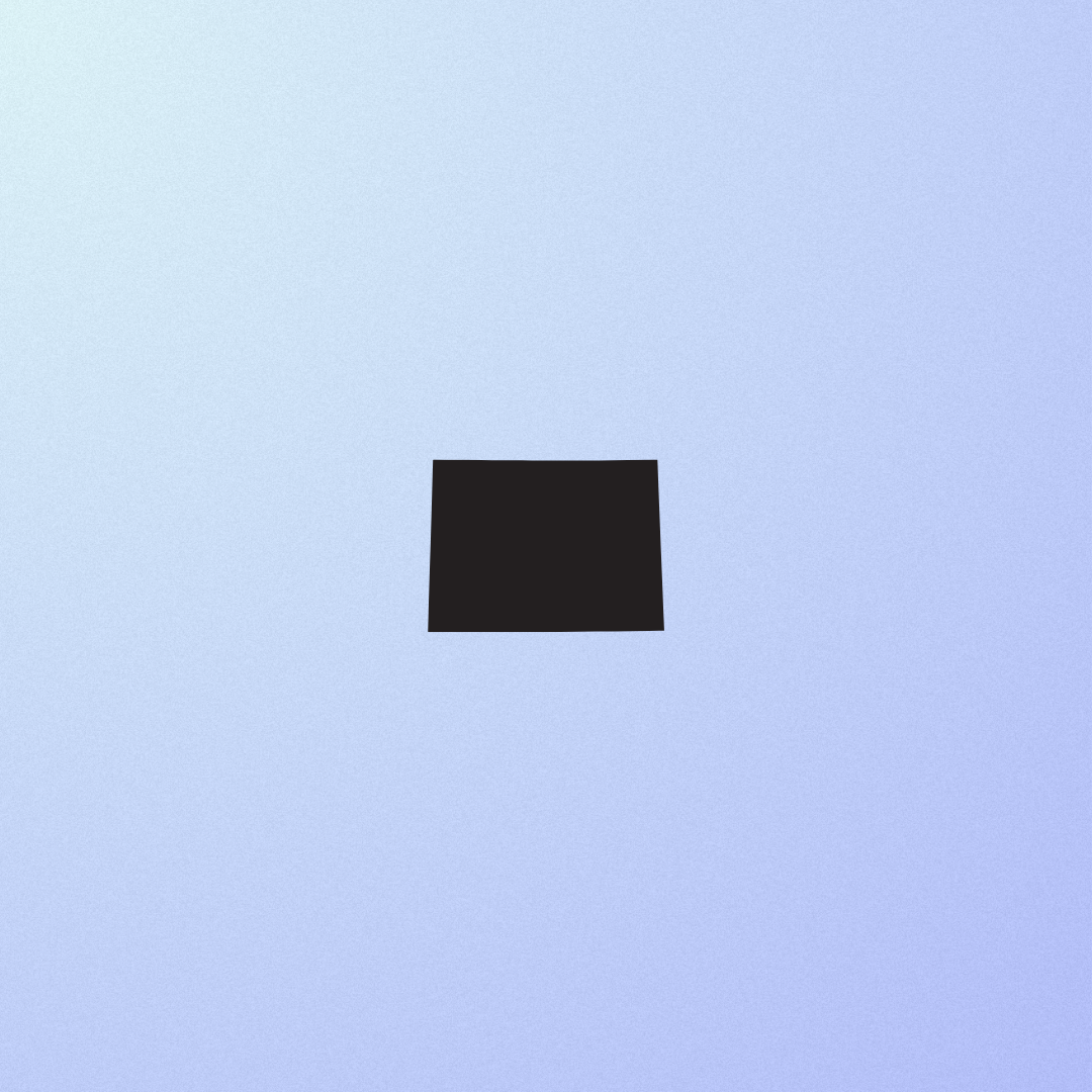 Outline of Colorado on a blue background.