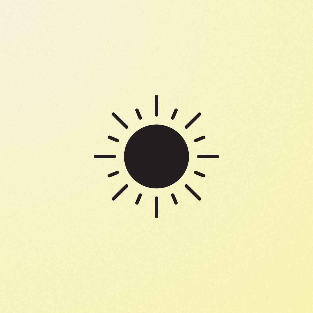 Sun on yellow background.