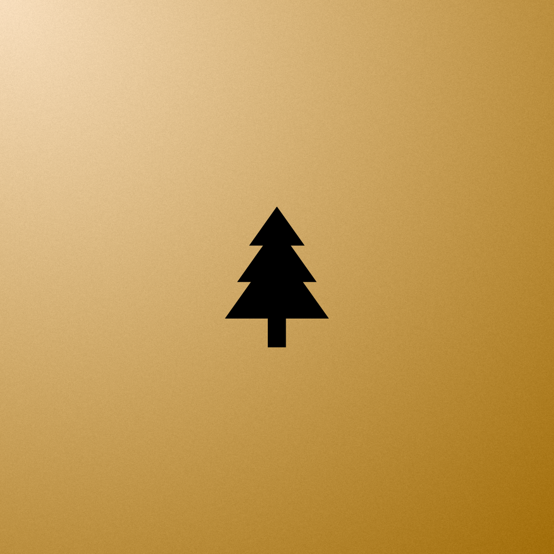 Tree outline on a brown background.