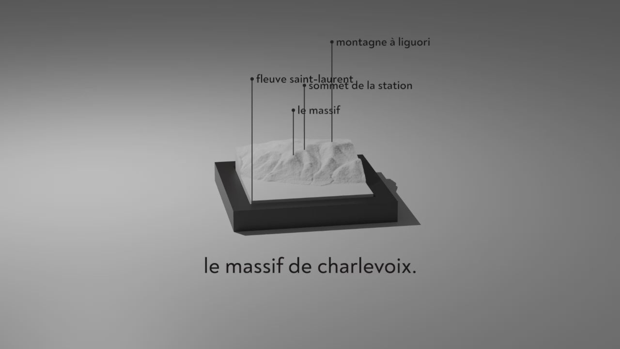 Load video: 360 degree orbit of Le Massif. 