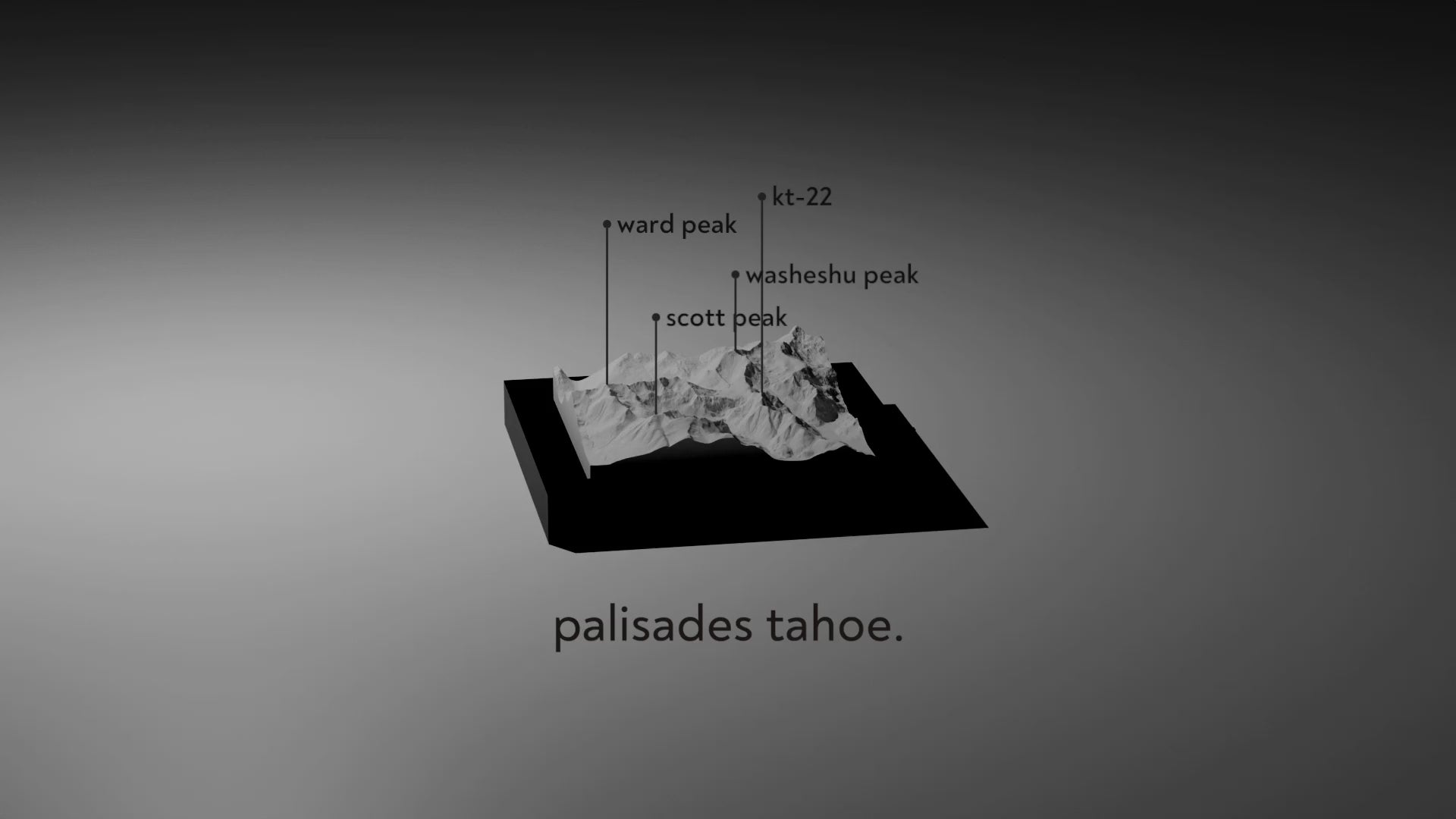 Load video: 3D orbit video of Palisades Tahoe model spinning in a circle with POIs.